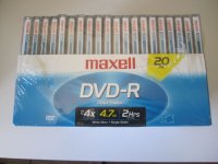 New MAXELL 62622 4.7 GB DVD-R (20 PK WITH JEWEL CASES)